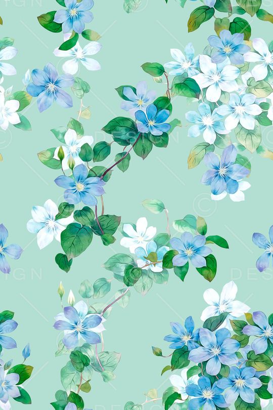 清爽底花卉印花华亿平台图片