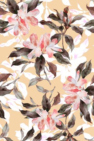 清爽底花卉印花华亿平台图片