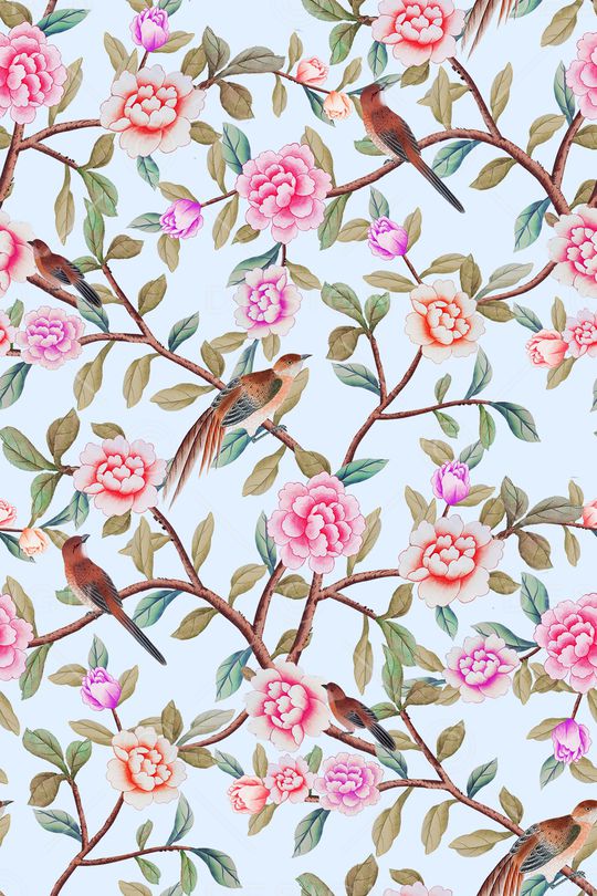 花鸟印花华亿平台图片