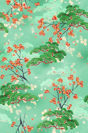 绿植树叶印花华亿平台图片