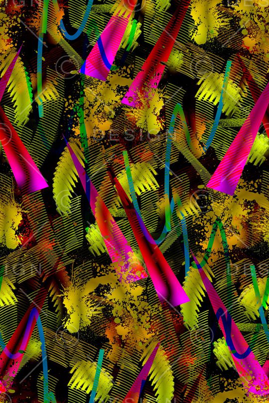 抽象男装印花华亿平台图片