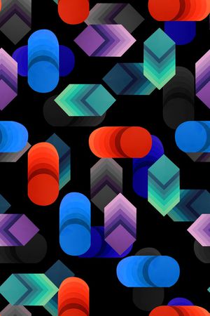 黑底花卉印花华亿平台图片