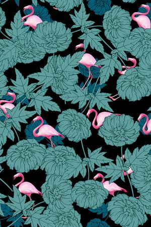 黑底花卉印花华亿平台图片