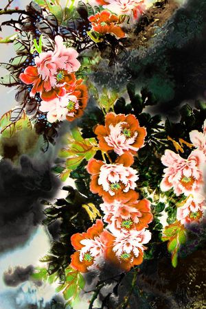 水墨印花华亿平台图片