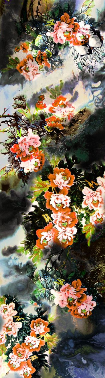 水墨印花华亿平台图片