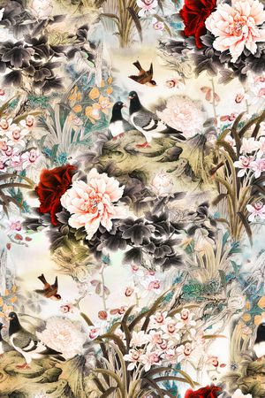 花卉印花华亿平台图片