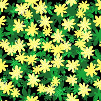 黑底花卉印花华亿平台图片