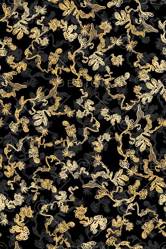 黑底花卉印花华亿平台图片