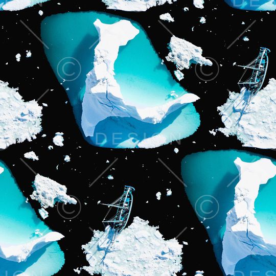 蓝色印花华亿平台图片