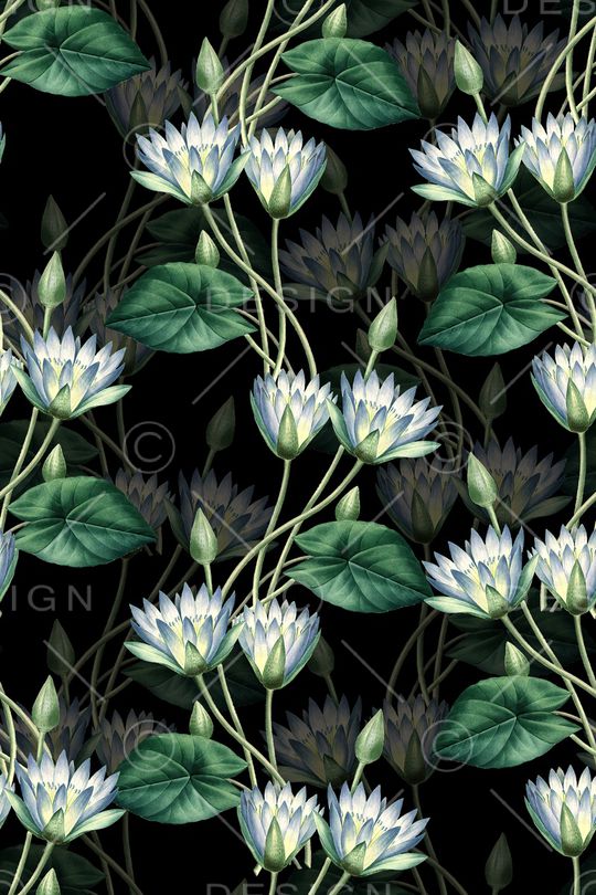 黑底花卉印花华亿平台图片