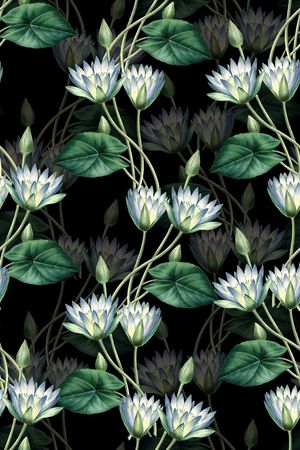 黑底花卉印花华亿平台图片