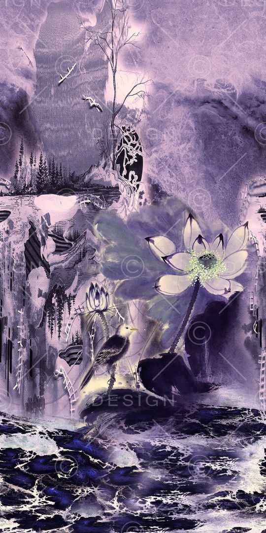 水彩花卉印花华亿平台图片