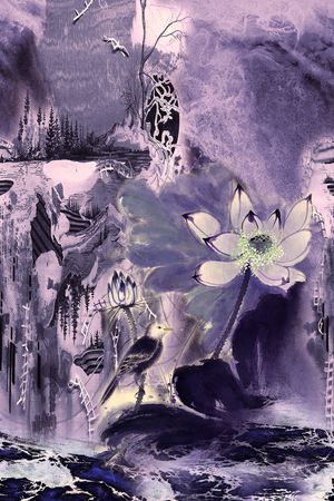 水彩花卉印花华亿平台图片