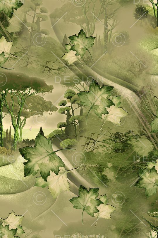 绿植树叶印花华亿平台图片