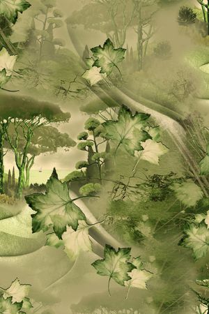 绿植树叶印花华亿平台图片