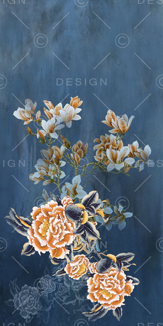 玉兰花印花华亿平台图片