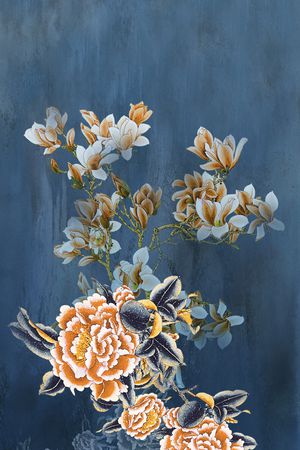 玉兰花印花华亿平台图片