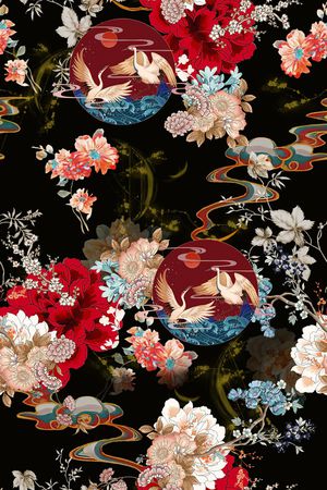 花卉印花华亿平台图片