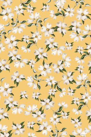 清爽底花卉印花华亿平台图片