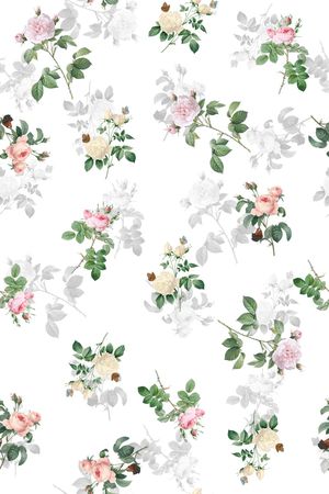 清爽底花卉印花华亿平台图片