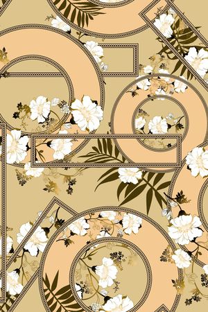 几何花卉印花华亿平台图片