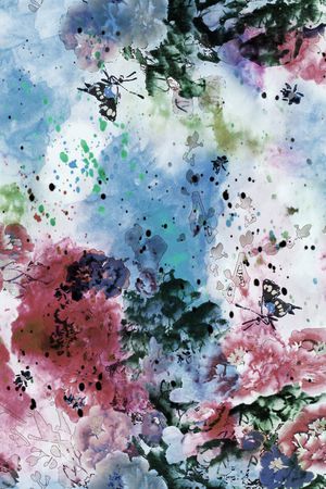 水墨风印花华亿平台图片