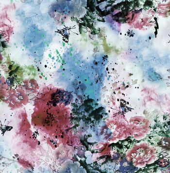 水墨风印花华亿平台图片