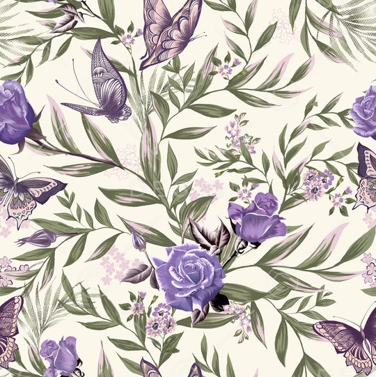 花卉蝴蝶印花华亿平台图片