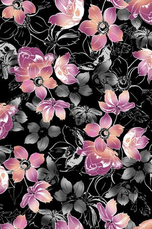 花卉印花华亿平台图片