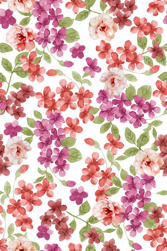 清爽底花卉印花华亿平台图片