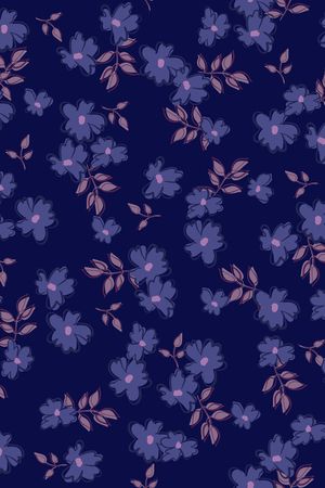 黑底花卉印花华亿平台图片