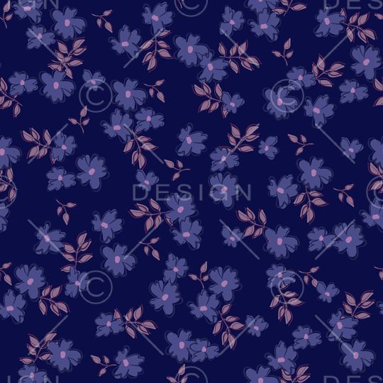 黑底花卉印花华亿平台图片