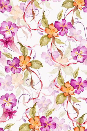 清爽底花卉印花华亿平台图片