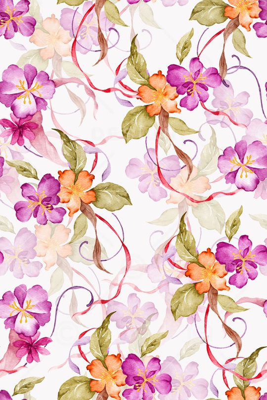 清爽底花卉印花华亿平台图片