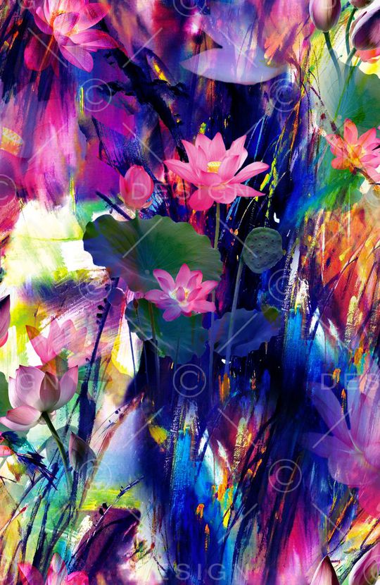 荷花印花华亿平台图片