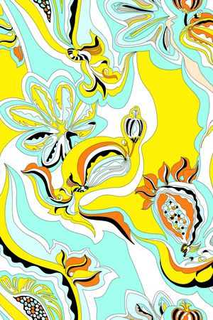 几何花卉印花华亿平台图片