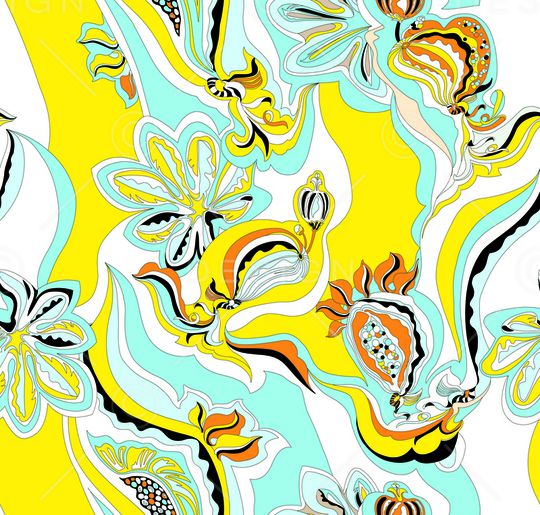 几何花卉印花华亿平台图片