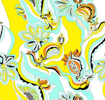 几何花卉印花华亿平台图片