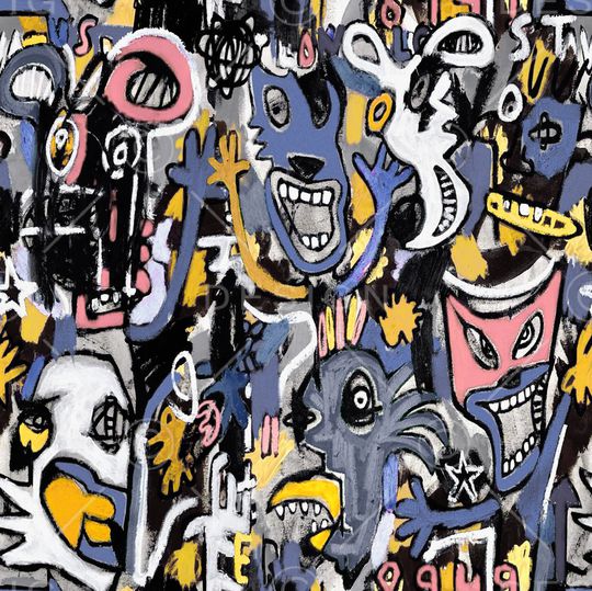 涂鸦印花华亿平台图片