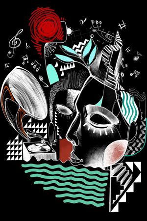 线条画印花华亿平台图片