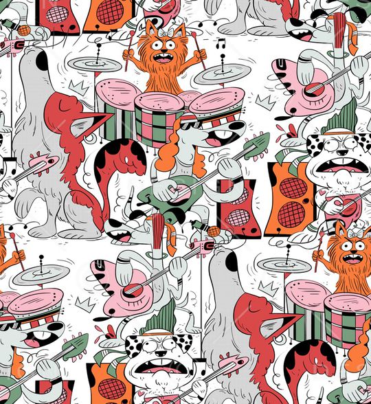 卡通动物印花华亿平台图片