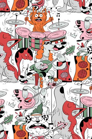 卡通动物印花华亿平台图片