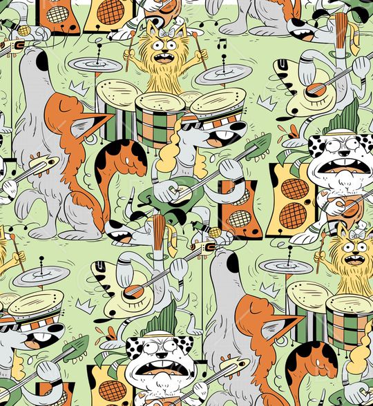 卡通动物印花华亿平台图片