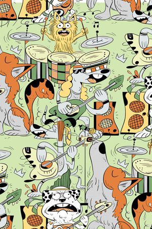 卡通动物印花华亿平台图片