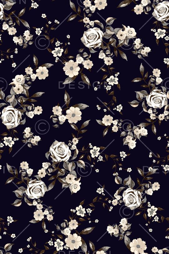 清爽底花卉印花华亿平台图片