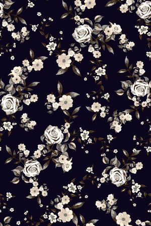 清爽底花卉印花华亿平台图片