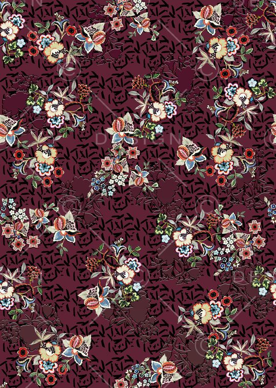 几何花卉印花华亿平台图片