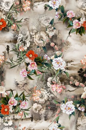 花卉印花华亿平台图片