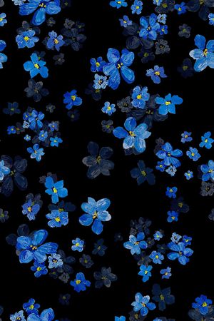 黑底花卉印花华亿平台图片