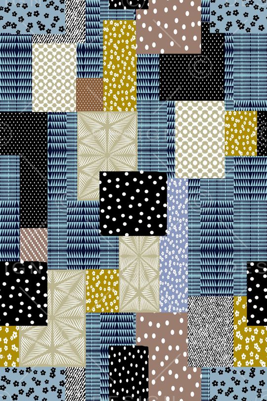 几何花卉印花华亿平台图片